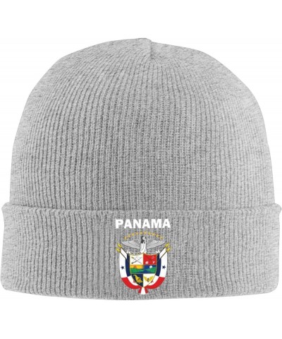 Panama Coat of Arms Flag Winter Warm Knit Hat - Soft Beanie Cap Black Gray $13.30 Skullies & Beanies