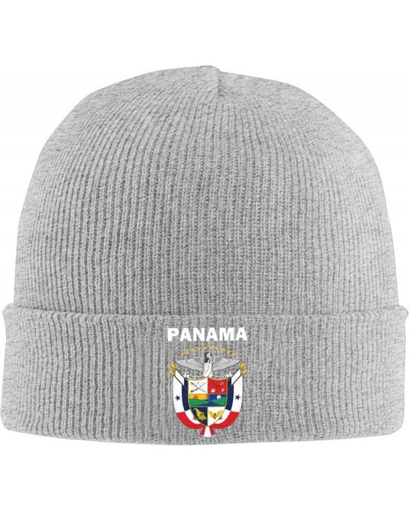 Panama Coat of Arms Flag Winter Warm Knit Hat - Soft Beanie Cap Black Gray $13.30 Skullies & Beanies