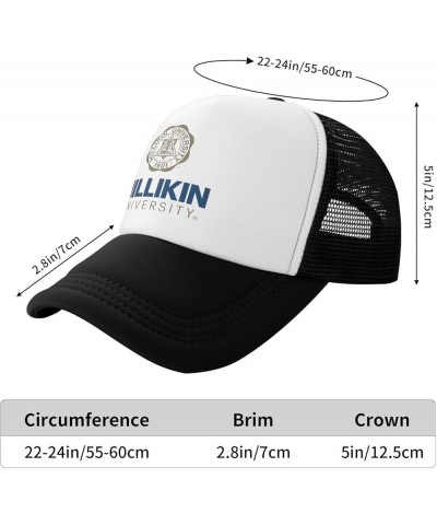 Millikin A University Logo Trucker Hats for Both Men and Women - Mesh Baseball Snapback Hats Black $20.24 Baseball Caps