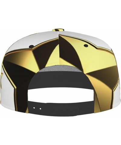 Golden Balloon Printed Adjustable Flat Brim Baseball Cap Neutral Trucker Cap Gold Star $13.17 Baseball Caps