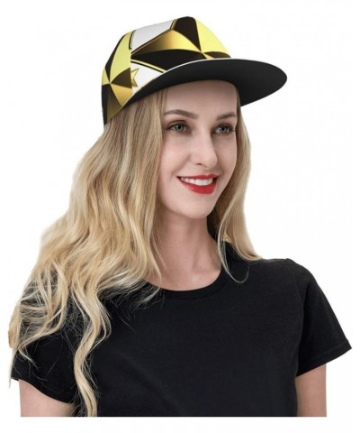 Golden Balloon Printed Adjustable Flat Brim Baseball Cap Neutral Trucker Cap Gold Star $13.17 Baseball Caps