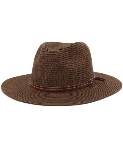 Fashion Simple Wide Brim Straw Sun Hat Women Seaside Panama Beach Hat Sun Protection Retro Jazz Cap Fedoras Brown $16.42 Sun ...