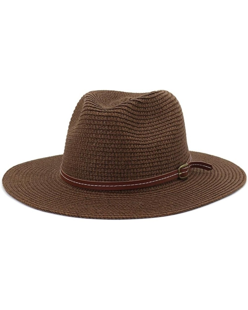 Fashion Simple Wide Brim Straw Sun Hat Women Seaside Panama Beach Hat Sun Protection Retro Jazz Cap Fedoras Brown $16.42 Sun ...