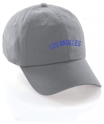 USA Cities Baseball Dad Hat Cap Cotton Unstructure Low Profile Strapback Los Angeles Grey Blue $12.21 Baseball Caps