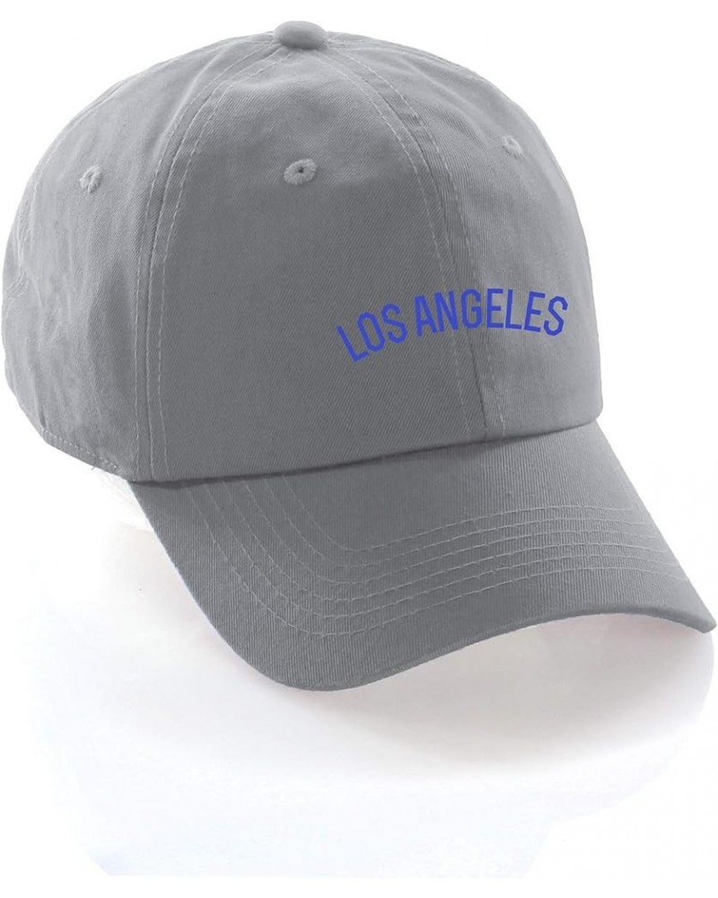 USA Cities Baseball Dad Hat Cap Cotton Unstructure Low Profile Strapback Los Angeles Grey Blue $12.21 Baseball Caps