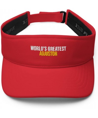 World's Greatest Adjustor Hat (Embroidered Visor) Adjustor Apparel Red $18.39 Visors