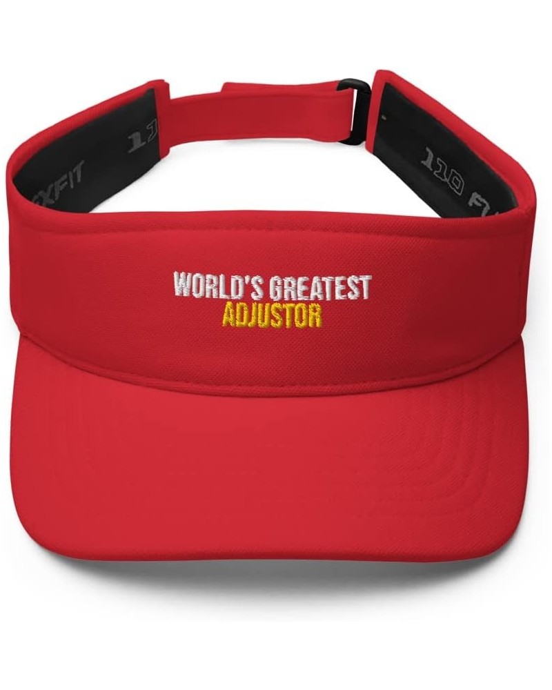 World's Greatest Adjustor Hat (Embroidered Visor) Adjustor Apparel Red $18.39 Visors