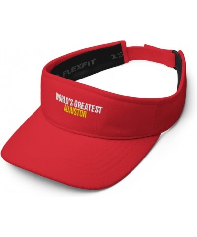 World's Greatest Adjustor Hat (Embroidered Visor) Adjustor Apparel Red $18.39 Visors