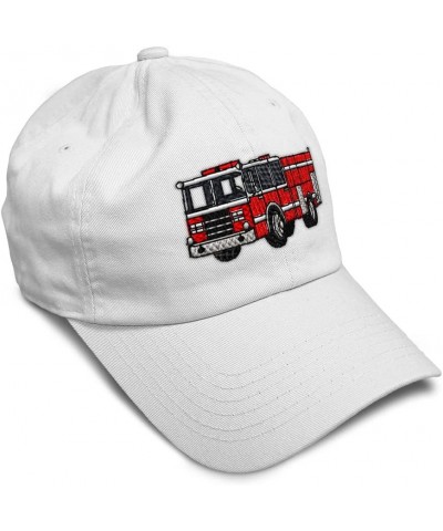 Soft Baseball Cap Fire Engine Truck A Embroidery Firefighter Truck Cotton Dad Hats for Men & Women White Design Only $16.52 B...