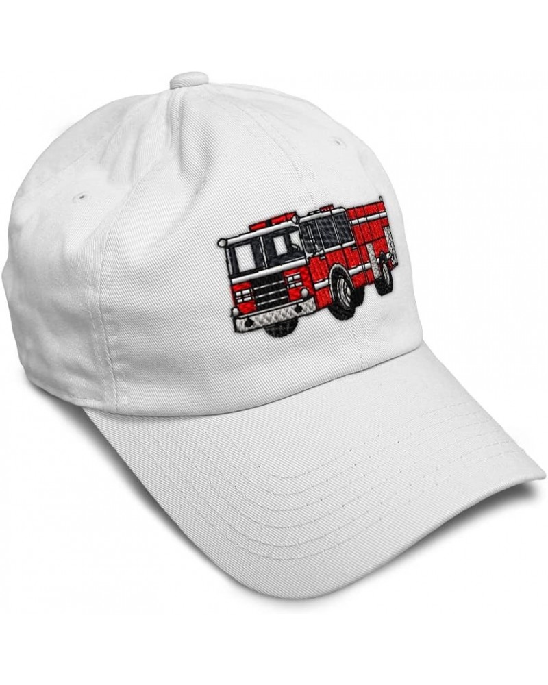 Soft Baseball Cap Fire Engine Truck A Embroidery Firefighter Truck Cotton Dad Hats for Men & Women White Design Only $16.52 B...