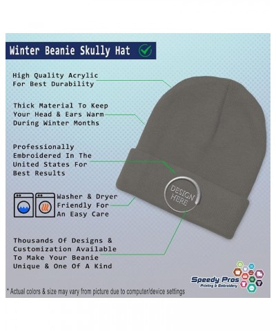 Custom Beanies for Men Golden Retriever Embroidery Dogs Winter Hats for Women Acrylic Skull Cap 1 Size Dark Grey Personalized...