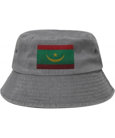 Flag of Mauritania Knitting Effect Bucket Hat for Women Men Summer Travel Sun Hat Outdoor Cap Funny Bucket Hats Gray $10.98 B...