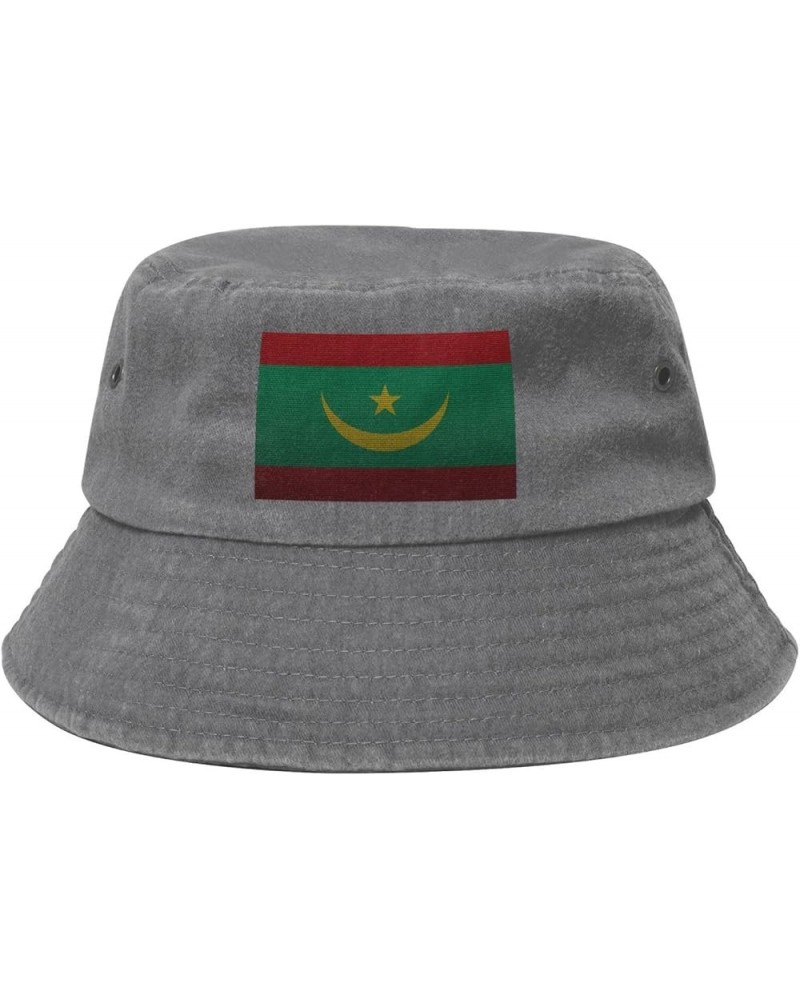 Flag of Mauritania Knitting Effect Bucket Hat for Women Men Summer Travel Sun Hat Outdoor Cap Funny Bucket Hats Gray $10.98 B...