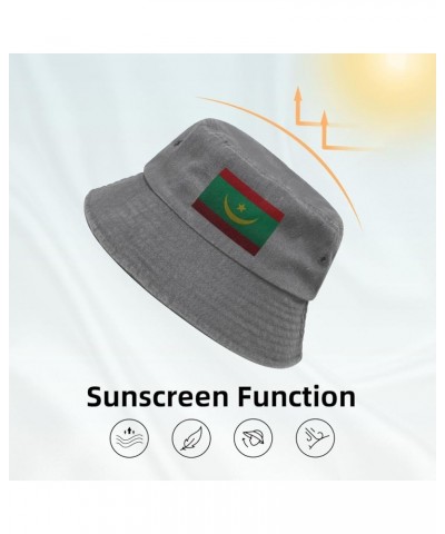 Flag of Mauritania Knitting Effect Bucket Hat for Women Men Summer Travel Sun Hat Outdoor Cap Funny Bucket Hats Gray $10.98 B...