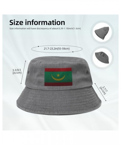 Flag of Mauritania Knitting Effect Bucket Hat for Women Men Summer Travel Sun Hat Outdoor Cap Funny Bucket Hats Gray $10.98 B...