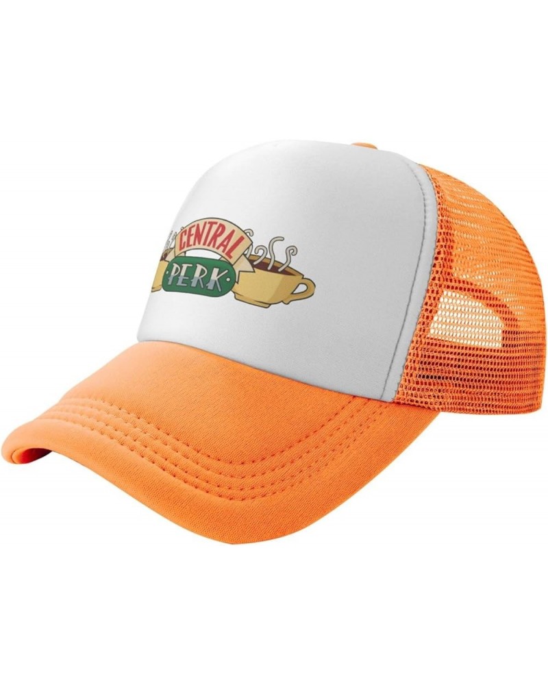 Friends Tv Show Central Perk Trucker Hats for Both Men and Women - Mesh Baseball Snapback Hats Orange $12.38 Baseball Caps