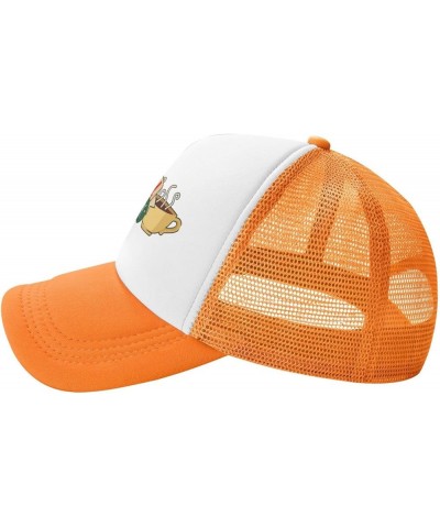 Friends Tv Show Central Perk Trucker Hats for Both Men and Women - Mesh Baseball Snapback Hats Orange $12.38 Baseball Caps