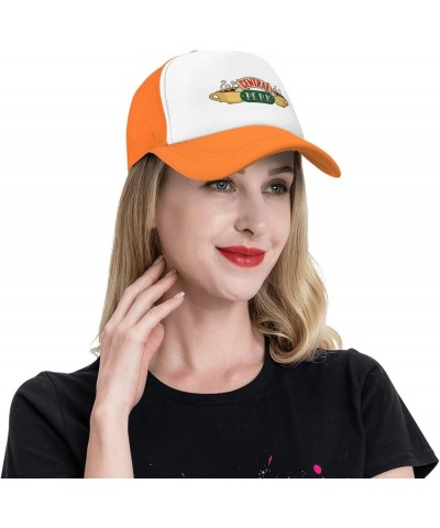 Friends Tv Show Central Perk Trucker Hats for Both Men and Women - Mesh Baseball Snapback Hats Orange $12.38 Baseball Caps