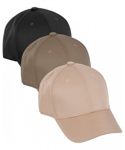 Performance Hat High Profile Structured Baseball Cap Multi 3 Pack 3 Pack - Black,olive,khaki $17.68 Baseball Caps