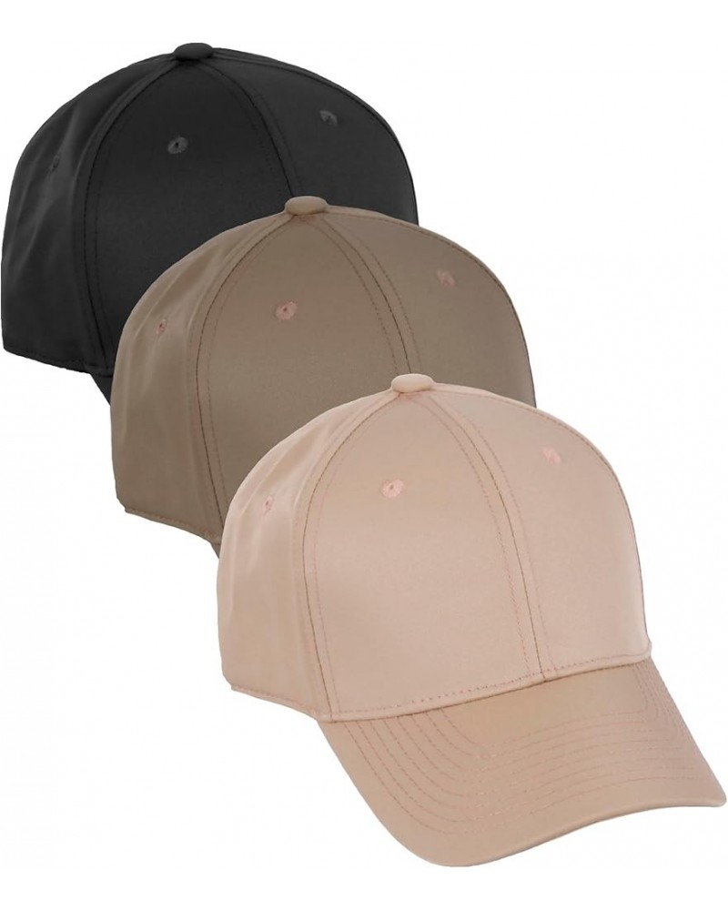 Performance Hat High Profile Structured Baseball Cap Multi 3 Pack 3 Pack - Black,olive,khaki $17.68 Baseball Caps