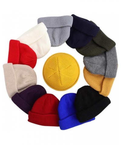 Solid Color Warm Knitted Brimless Hat Men Beanies Winter Autumn Hip Hop Skullcap Street Men Beanie Unisex Melon Cap Women Mal...