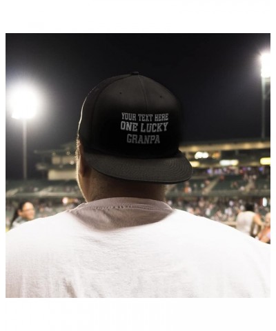 Snapback Hats for Men & Women 1 Lucky Granpa Blessed Family Acrylic Silver Personalized Text Here $15.05 Baseball Caps