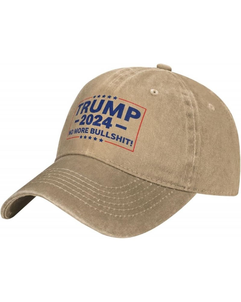 Original Low Profile Cotton Baseball Cap Trump 2024 No More Bullshit Hat Men Women Dad Hat Adjustable Black Natural $10.58 Ba...