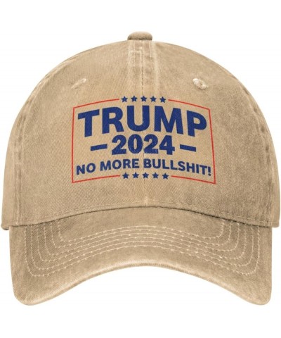 Original Low Profile Cotton Baseball Cap Trump 2024 No More Bullshit Hat Men Women Dad Hat Adjustable Black Natural $10.58 Ba...