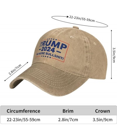 Original Low Profile Cotton Baseball Cap Trump 2024 No More Bullshit Hat Men Women Dad Hat Adjustable Black Natural $10.58 Ba...