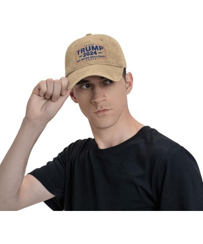 Original Low Profile Cotton Baseball Cap Trump 2024 No More Bullshit Hat Men Women Dad Hat Adjustable Black Natural $10.58 Ba...