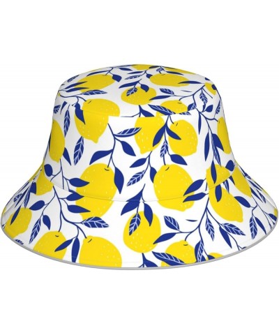 Tropical Summer Palm Bucket Hat Reversible Multicolored Fisherman Cap Packable Sun Hat for Men and Women Tropical Lemon $13.9...