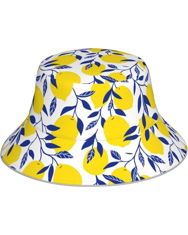 Tropical Summer Palm Bucket Hat Reversible Multicolored Fisherman Cap Packable Sun Hat for Men and Women Tropical Lemon $13.9...