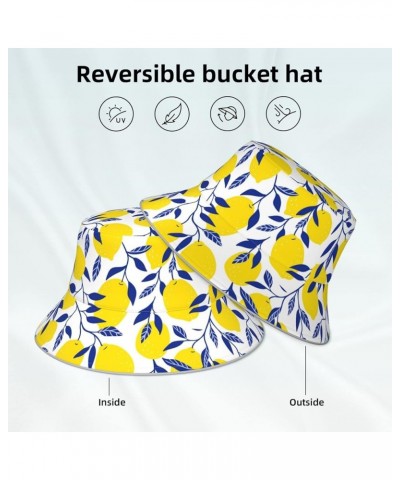 Tropical Summer Palm Bucket Hat Reversible Multicolored Fisherman Cap Packable Sun Hat for Men and Women Tropical Lemon $13.9...