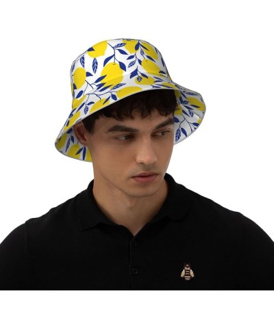 Tropical Summer Palm Bucket Hat Reversible Multicolored Fisherman Cap Packable Sun Hat for Men and Women Tropical Lemon $13.9...