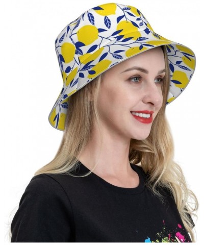 Tropical Summer Palm Bucket Hat Reversible Multicolored Fisherman Cap Packable Sun Hat for Men and Women Tropical Lemon $13.9...