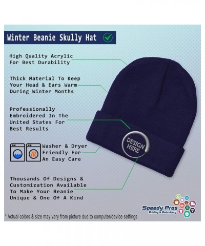 Custom Beanies for Men Worlds Best Veterinarian Embroidery Winter Hats for Women Acrylic Skull Cap 1 Size Navy Personalized T...