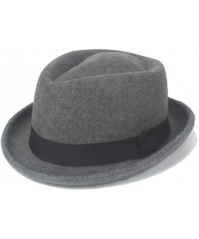 Felt Fedora Hat Fedora Hat Winter Spring Felt Wool Black Ribbon Gentleman Church Hat Jazz Hat Gray,black $16.17 Fedoras