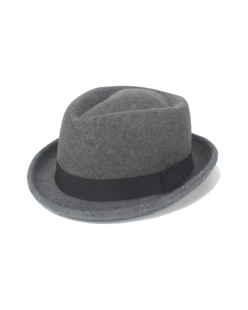 Felt Fedora Hat Fedora Hat Winter Spring Felt Wool Black Ribbon Gentleman Church Hat Jazz Hat Gray,black $16.17 Fedoras