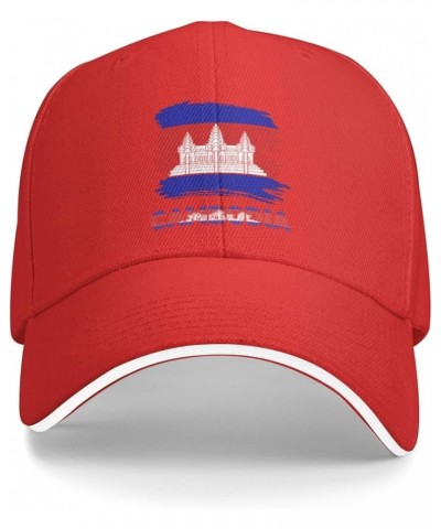 Vintage Cambodia Cambodians Flag Baseball Cap Red $9.23 Baseball Caps