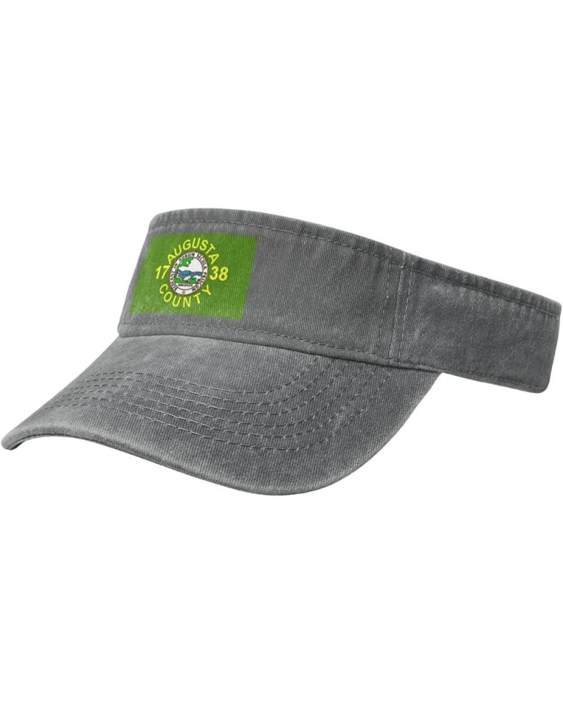 Flag of Augusta County, Virginia Sun Visor Hats for Women Men Adjustable Cooling Sports Sun Hats Cotton Golf Cap Gray $12.07 ...