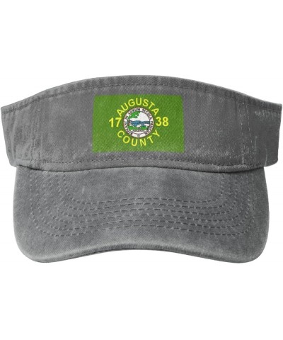 Flag of Augusta County, Virginia Sun Visor Hats for Women Men Adjustable Cooling Sports Sun Hats Cotton Golf Cap Gray $12.07 ...