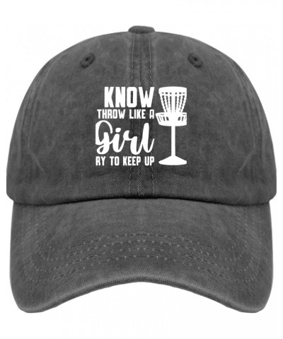 Know Throw Like A Girl Try to Keep Up Sun Hat Garden Hat Pigment Black Men's Hats & Caps Gifts for Her Sun Caps $11.79 Sun Hats