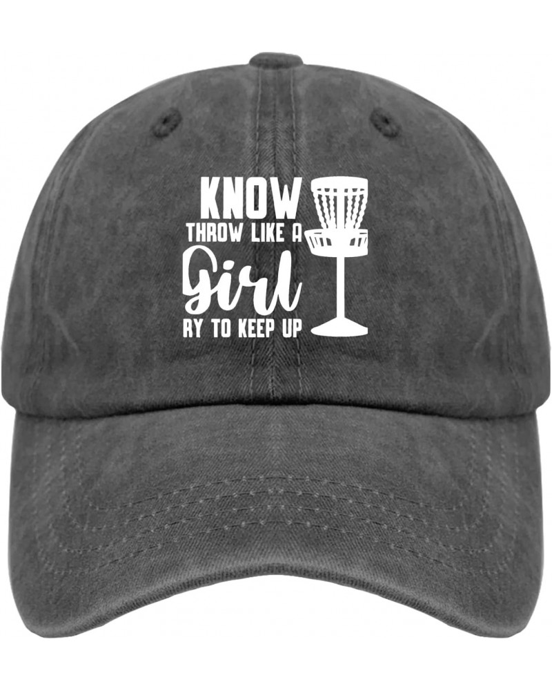 Know Throw Like A Girl Try to Keep Up Sun Hat Garden Hat Pigment Black Men's Hats & Caps Gifts for Her Sun Caps $11.79 Sun Hats