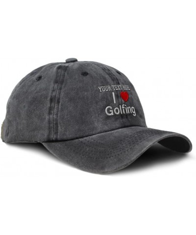 Custom Soft Washed Baseball Cap I (Love) Golfing Red Heart Hobbies Lovers Cotton Black Personalized Text Here $14.78 Baseball...