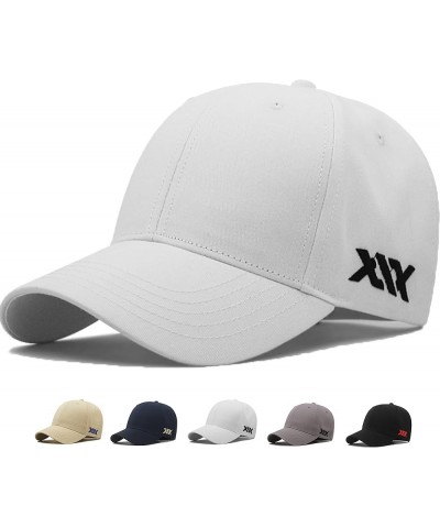 Oversize Baseball Cap XXL big head hats for men large embroidery hats Dad Hat Adjustable 23.6"-26.8 White $10.99 Baseball Caps