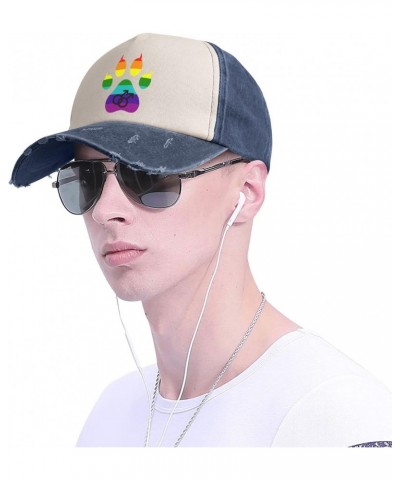 Gay Furry Pride Upgrade Your Style with Funny Adjustable Cotton Baseball Caps for Men and Women Navy Blue $16.44 Baseball Caps