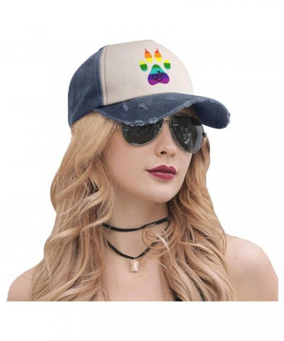 Gay Furry Pride Upgrade Your Style with Funny Adjustable Cotton Baseball Caps for Men and Women Navy Blue $16.44 Baseball Caps