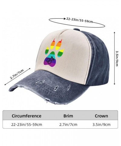 Gay Furry Pride Upgrade Your Style with Funny Adjustable Cotton Baseball Caps for Men and Women Navy Blue $16.44 Baseball Caps