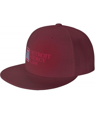 University of Detroit Mercy Logo Hats for Men Flat Bill Fitted Caps Hiphop Rap Adjustable Baseball Trucker Dad Hat Dark Red $...