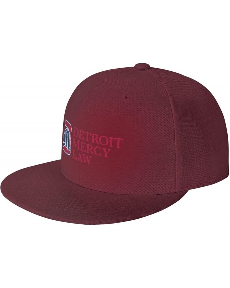 University of Detroit Mercy Logo Hats for Men Flat Bill Fitted Caps Hiphop Rap Adjustable Baseball Trucker Dad Hat Dark Red $...